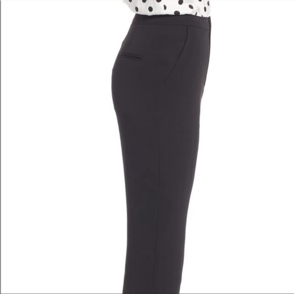 Revolve Something Navy Black Front Slit Hem Corpcore Office Ankle Dress Pants 10 - Picture 2 of 7